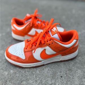 Nike Orange White Dunk Low Sneakers Vibrant Design